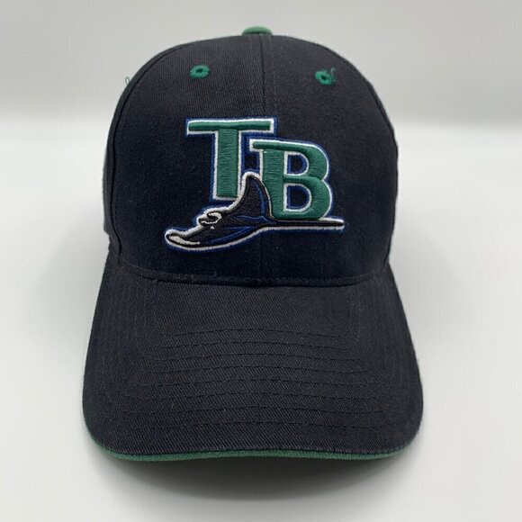 Tampa Bay Devils Rays MLB Vintage Black Twins Enterprise Adjustable Hat - Picture 2 of 5